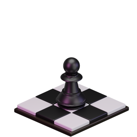 Black pawn 3D Icon
