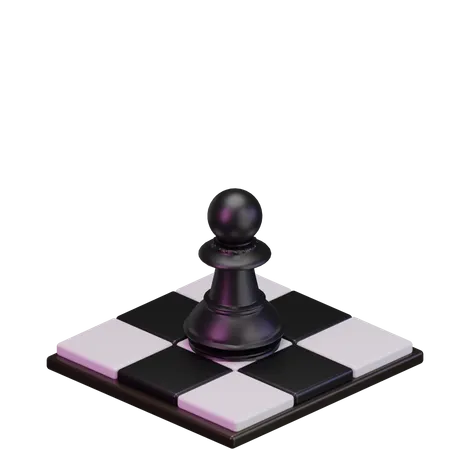 Black pawn  3D Icon