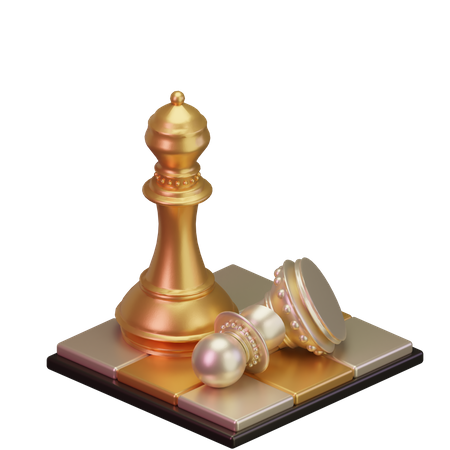 Black pawn kill White Bishop  3D Icon