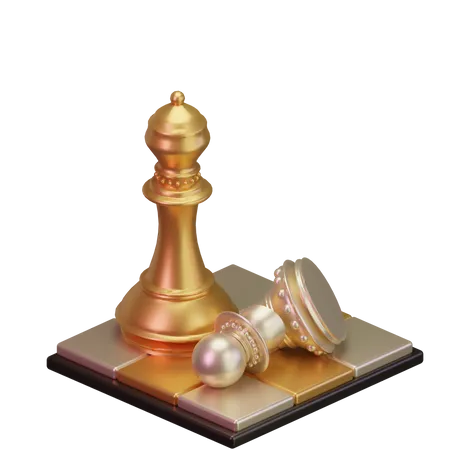 Black pawn kill White Bishop  3D Icon