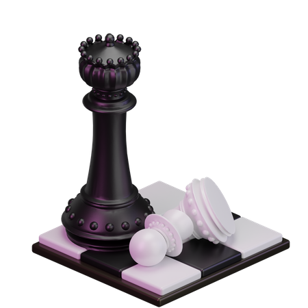 Black pawn kill White King  3D Icon