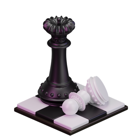 Black pawn kill White Queen  3D Icon