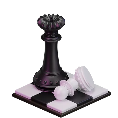 Black pawn kill White Queen  3D Icon
