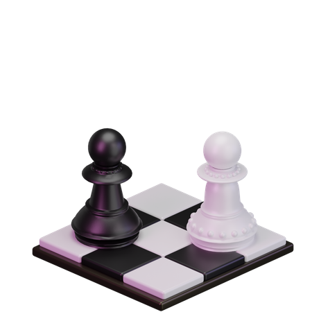 Black pawn vs White pawn  3D Icon