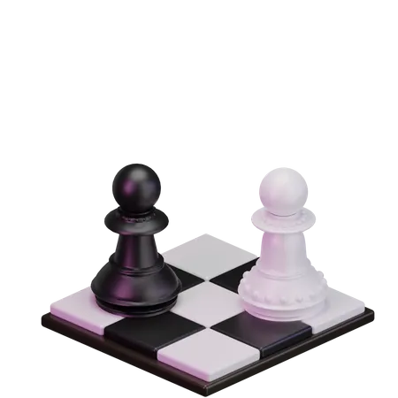 Black pawn vs White pawn  3D Icon