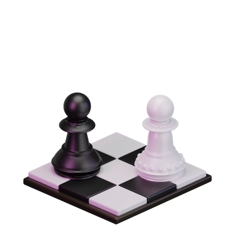 Black pawn vs White pawn  3D Icon