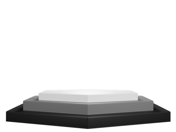 Black pentagon podium 3D Illustration