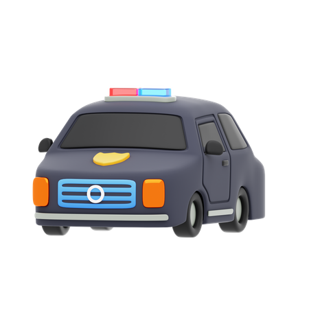 Black Police Car  3D Icon
