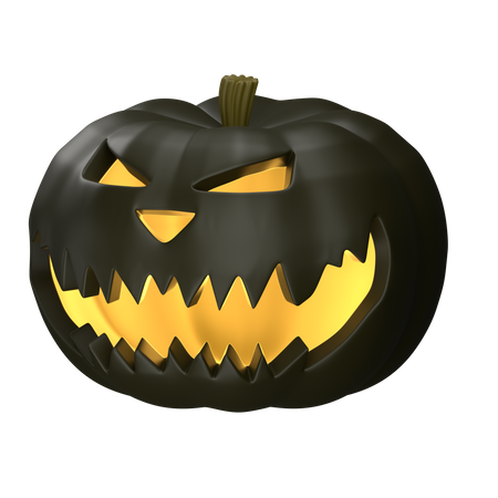 Black Pumpkin  3D Icon