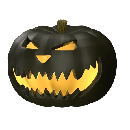 Black Pumpkin 3 D Illustration 3D Icon