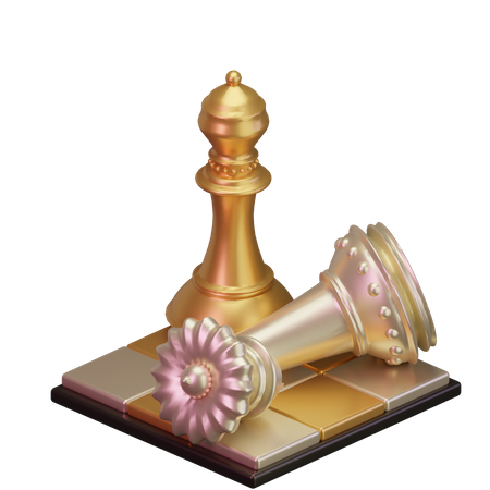 Black Queen kill White Bishop  3D Icon