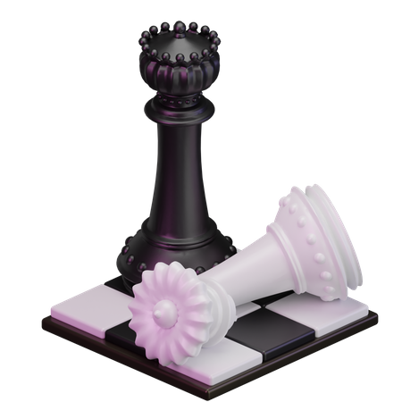 Black Queen kill White King  3D Icon