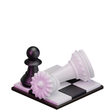 Black Queen kill White pawn  3D Icon