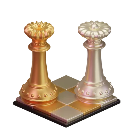 Black Queen vs White Queen  3D Icon