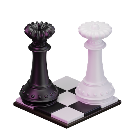 Black Queen vs White Queen 3D Icon