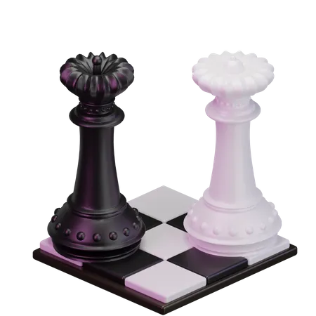 Black Queen vs White Queen  3D Icon