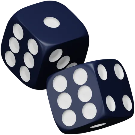 Black Rolling Dice  3D Icon