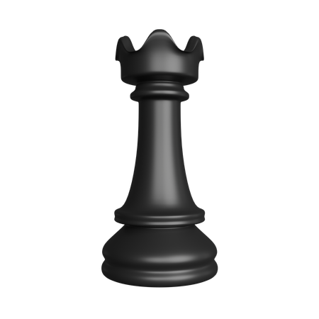 Black Rook Chess Piece  3D Icon