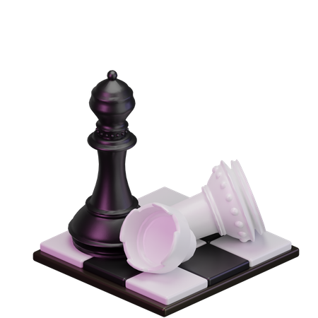 Black Rook kill White Bishop  3D Icon