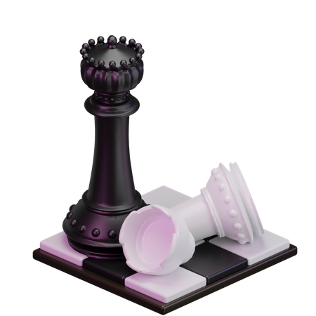Black Rook kill White King  3D Icon