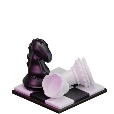 Black Rook kill White Knight  3D Icon