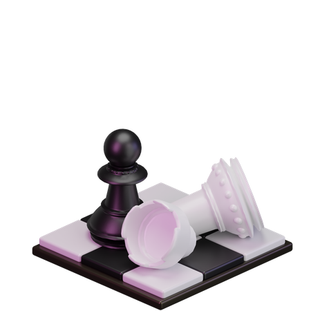 Black Rook kill White pawn  3D Icon