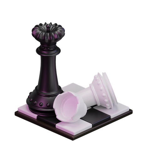 Black Rook kill White Queen  3D Icon