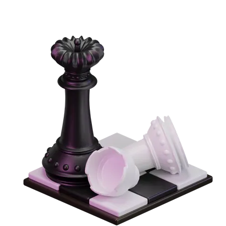 Black Rook kill White Queen  3D Icon