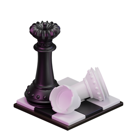 Black Rook kill White Queen  3D Icon