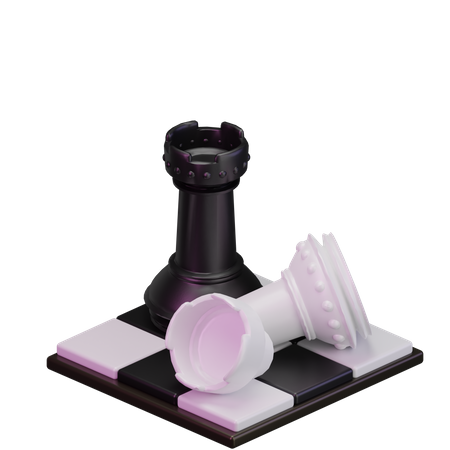 Black Rook kill White Rook  3D Icon