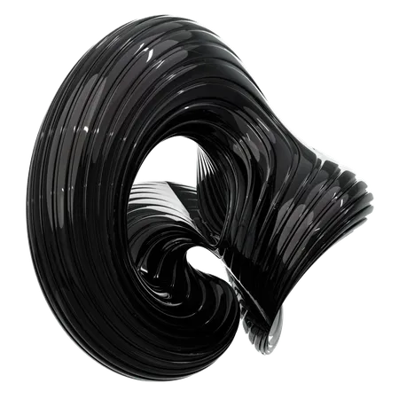 3 D Abstract Black Clean Illustration 3D Icon