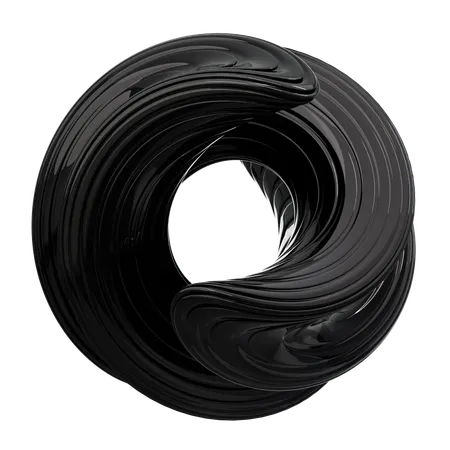 Black Round Shape  3D Icon