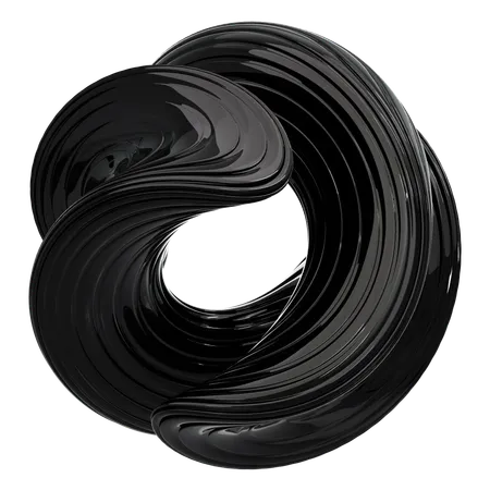 Black Round Shape  3D Icon