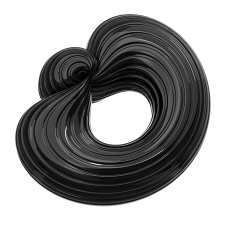 Black Round Shape  3D Icon