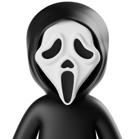 Black Scream Mask  3D Icon