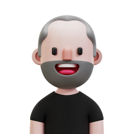 Black Shirt Man  3D Icon