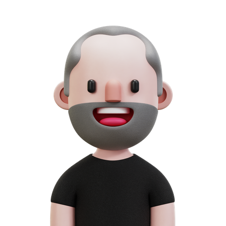 Black Shirt Man  3D Icon