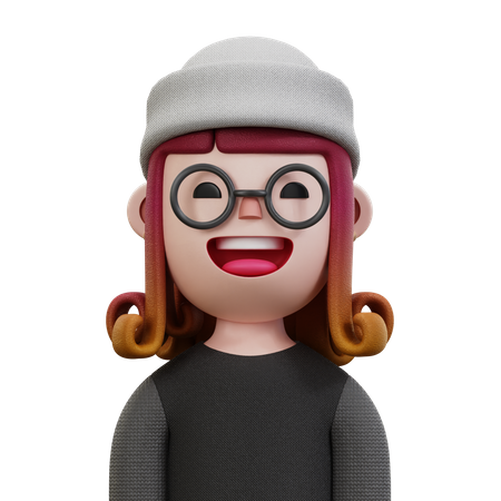 Black Shirt Woman  3D Icon