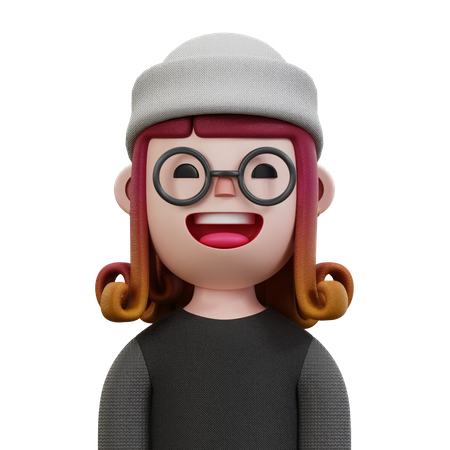 Black Shirt Woman  3D Icon