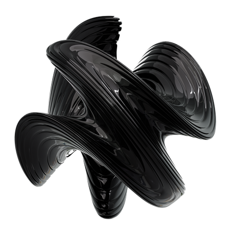 Black Spiral  3D Icon