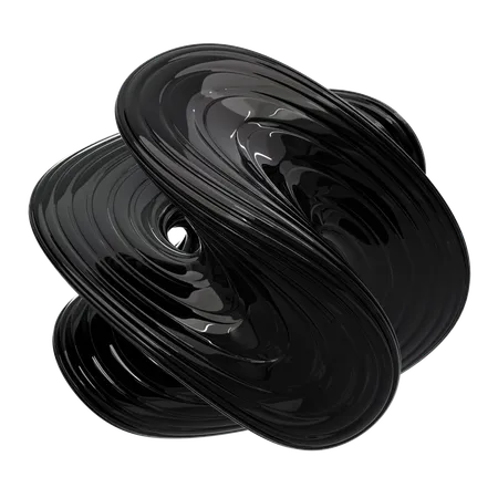 Black Spiral  3D Icon