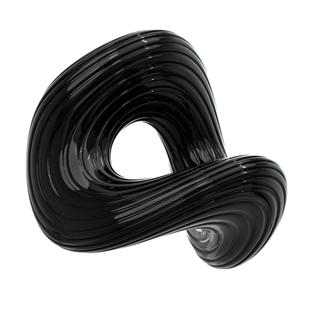 Black Spiral  3D Icon