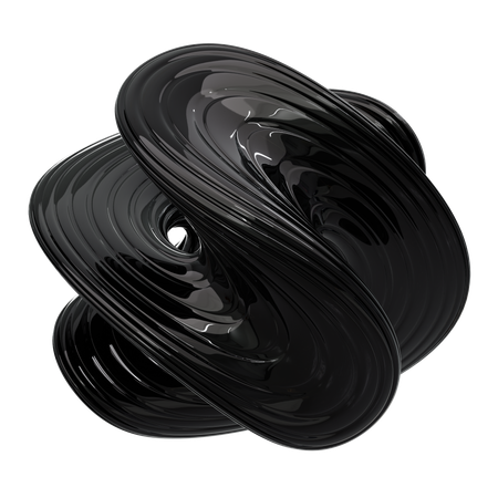 Black Spiral  3D Icon