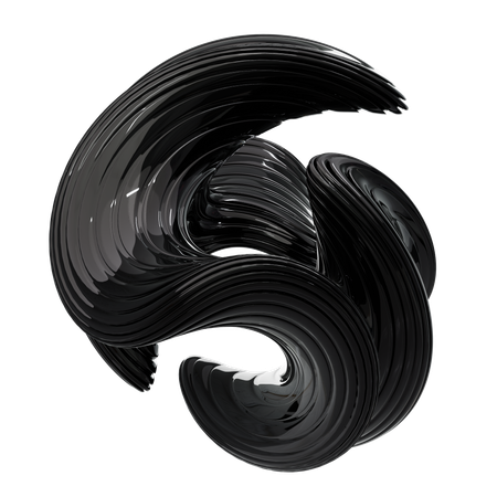 Black Spiral  3D Icon