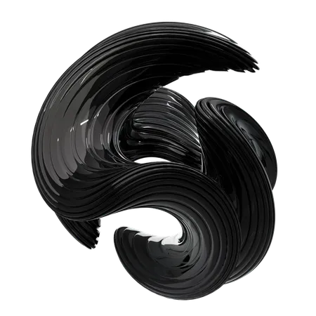 Black Spiral  3D Icon