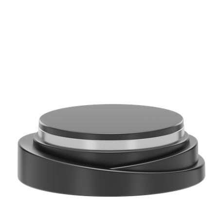 Black Stage Round Podium  3D Icon