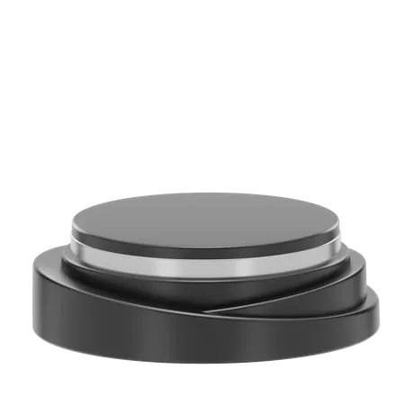 Black Stage Round Podium  3D Icon