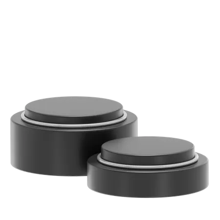 Black Stage Round Podium  3D Icon