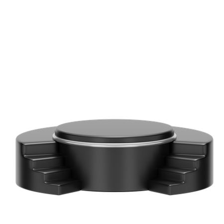 Black Stage Round Podium  3D Icon