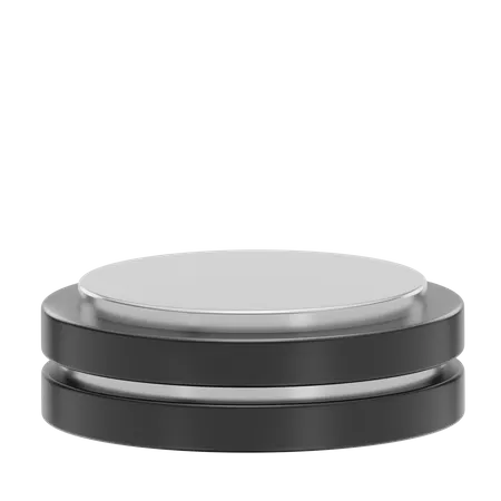 Black Stage Round Podium  3D Icon